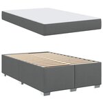 vidaXL Cadre de lit avec matelas Gris foncé 120 x 200 cm tissu