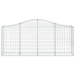 vidaXL Paniers à gabions arqués 15 Pièces 200x30x80/100 cm Fer galvanisé