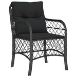 vidaXL Chaises de jardin avec coussins lot de 2 noir résine tressée