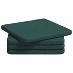 vidaXL Coussins de siège 4 Pièces Vert foncé 40 x 40 x 3 cm tissu