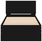 vidaXL Cadre de lit sans matelas avec tête de lit noir 75x190 cm