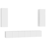 vidaXL Ensemble de meubles TV 5 Pièces Blanc Bois d'ingénierie