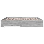 vidaXL Cadre de lit et tiroirs sonoma gris 200x200cm bois d'ingénierie