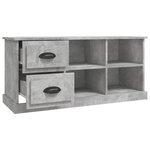 vidaXL Meuble TV gris béton 102x35 5x47 5 cm bois d'ingénierie
