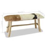 vidaXL Banc Cuir véritable Teck