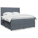 vidaXL Sommier à lattes de lit et matelas Gris foncé 200x200cm Velours