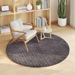 vidaXL Tapis de surface Rond HUARTE Anthracite Ø 160 CM Polyester