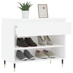 vidaXL Armoire à chaussures Blanc 70x36x60 cm Bois d'ingénierie
