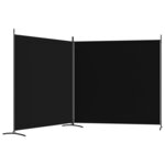 vidaXL Cloison de séparation 2 panneaux Noir 348x180 cm Tissu