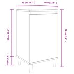 vidaXL Tables de chevet 2Pièces blanc brillant 40x35x70cm bois ingénierie