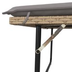 vidaXL Banc de jardin et coussins et repose-pied beige résine tressée