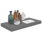 vidaXL Étagère murale flottante 4 Pièces Gris brillant 50x23x3 8 cm MDF