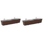 vidaXL Garde-Corps 2 pc Marron 80 x 17 x 17 cm métal