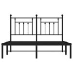 vidaXL Cadre de lit métal avec tête de lit noir 140x190 cm