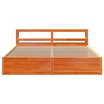 vidaXL Cadre de lit et tête de lit cire marron 180x200 cm bois de pin