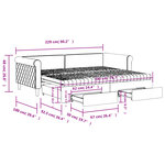 vidaXL Lit de jour avec gigogne et tiroirs rose 90x200 cm velours