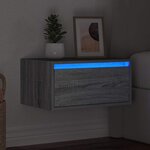 vidaXL Table de chevet murale avec lumières LED sonoma gris