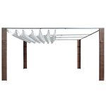 vidaXL Tonnelle avec toit Résine tressée 400x400x200cm Marron et crème