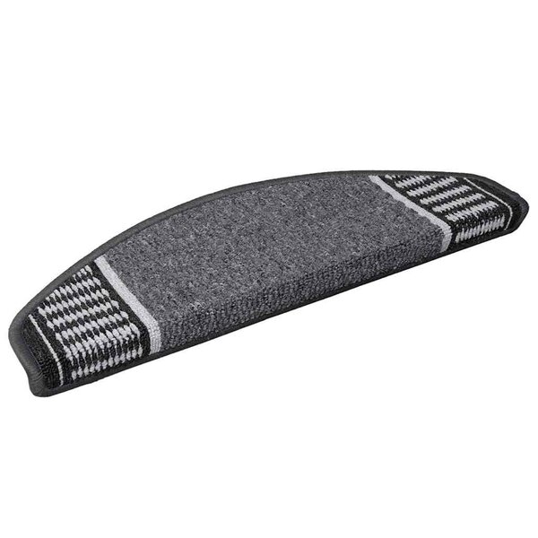 vidaXL Tapis d'escalier auto-adhésifs 15 Pièces Anthracite 65 x 21 x 4 cm