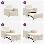 vidaXL Canapé-lit escamotable simple Blanc crème 90 x 165 x 87 cm