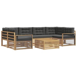 vidaXL Ensemble de canapés d'extérieur 7 pc Blanc et anthracite
