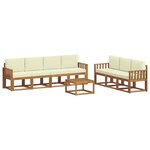 vidaXL Ensemble de canapés d'extérieur 8 pc Naturel et Crème
