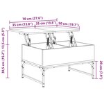 vidaXL Table basse noir 70x50x40 cm bois d'ingénierie et métal
