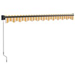 vidaXL Auvent rétractable jaune et blanc 3x2 5 m tissu et aluminium