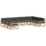 vidaXL Ensemble de canapés d'extérieur 9 pc Blanc et anthracite