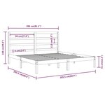 vidaXL Cadre de lit sans matelas blanc 200x200 cm bois massif de pin
