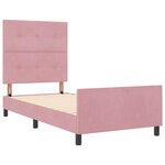 Cadre de lit en velours rose vidaXL 90x190 cm