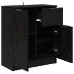 vidaXL Buffet avec tiroir Chêne noir 60 x 30 x 70 cm Bois d'ingénierie