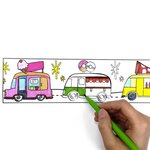 Masking tape large à colorier - Camionnettes 4 6 cm x 5 m