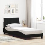 vidaXL Cadre de lit sans matelas Hanko noir 90x190 cm tissu