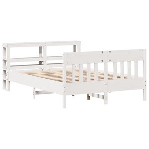 vidaXL Cadre de lit sans matelas blanc 150x200 cm bois de pin massif