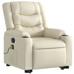 vidaXL Fauteuil inclinable de massage Crème Similicuir