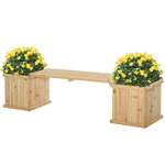 Banc de jardin jardinière double 2 en 1 - inserts d'irrigation + feutre drainage inclus - bois sapin pré-huilé