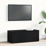 vidaXL Meuble TV avec tiroir Noir 80 x 34 x 30 cm Bois d'ingénierie