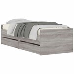 vidaXL Cadre de lit avec tiroirs sans matelas sonoma gris 90x200 cm