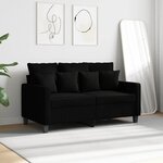 vidaXL Canapé à 2 places Noir 120 cm Tissu
