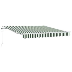 vidaXL Auvent rétractable électrique Vert et blanc 300 x 250 cm