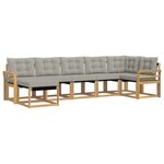 vidaXL Ensemble de canapés d'extérieur 7 pc Blanc et gris clair