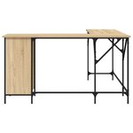 Bureau table poste de travail meuble d'ordinateur informatique étude chêne sonoma 141 x 141 x 75 cm bois d'ingénierie brun 02_0023657