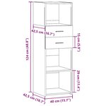 vidaXL Buffet haut chêne sonoma 40x42 5x124 cm bois d'ingénierie