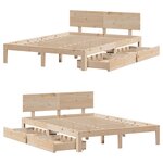 vidaXL Cadre de lit avec tiroirs sans matelas 140x200 cm