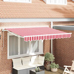 vidaXL Auvent Rétractable Rouge et Blanc 250x200 cm tissu