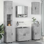vidaXL Ensemble de mobilier de salle de bain 5 Pièces Gris béton