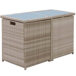 vidaXL Ensemble de bistro 3 Pièces avec coussins résine tressée beige