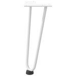 vidaXL Pieds en épingle à cheveux pour table basse 4 pièces Blanc 30 cm Acier massif