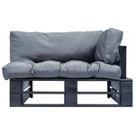 vidaXL Canapé de jardin palette avec coussins gris Pinède